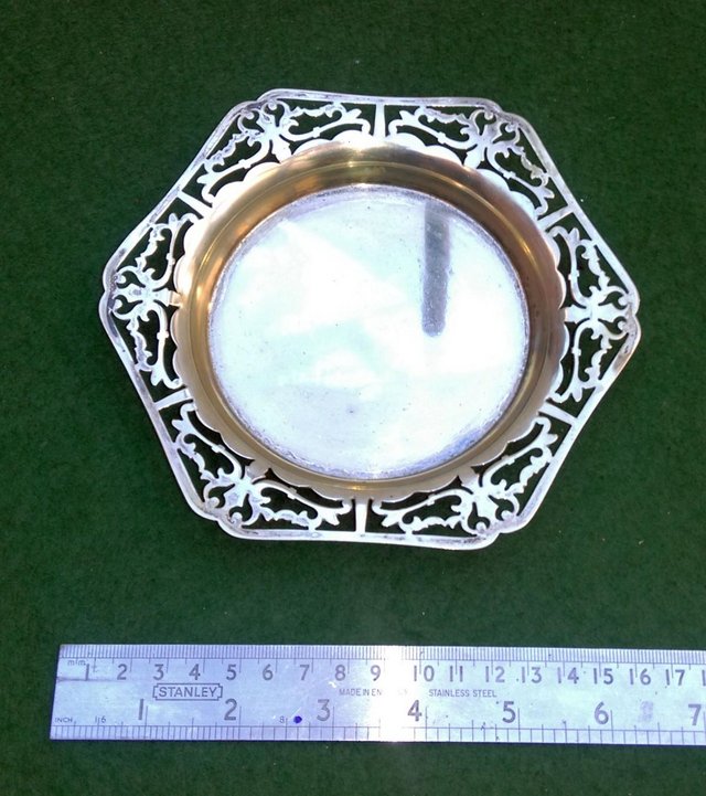 Preview of the first image of Fine Sliver Plated ornate pieced Bon Bon dish.