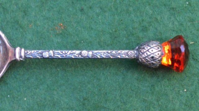Image 2 of Fine Scottish Silver Plated tea spoon very ornate detail