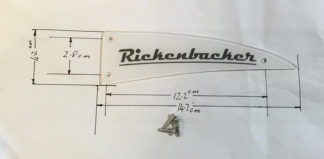 Image 2 of Rickenbacker style copy Truss Rod Cover. Used. Free post