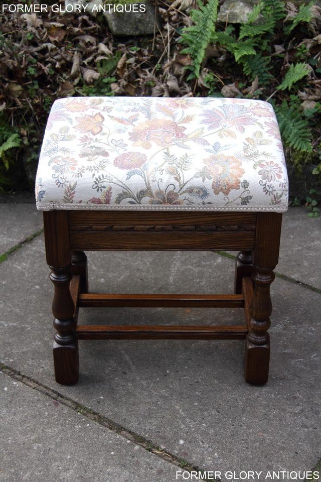 Image 34 of OLD CHARM LIGHT OAK DRESSING TABLE VANITY MIRROR STOOL STAND