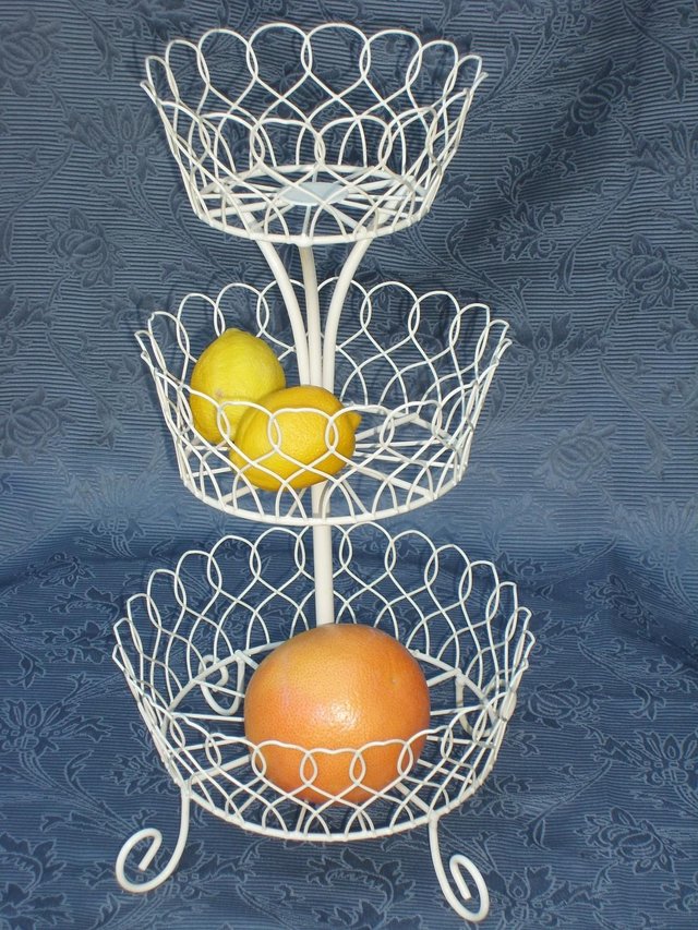 Preview of the first image of French Style Shabby Chic 3-Tier Basket Stand NEW.