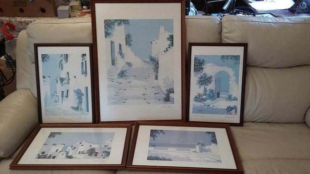Preview of the first image of Set of 5 Georgio Zuppini framed & signed lithographs £50-250.