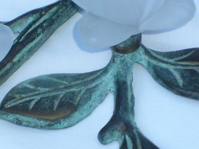 Image 2 of Branch Triple Candle Holder Verdigris Finish – NEW!