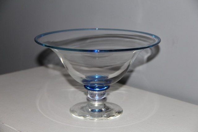 Image 4 of Adrian Sankey Artisan Blue & White Glass Fruit Bowl