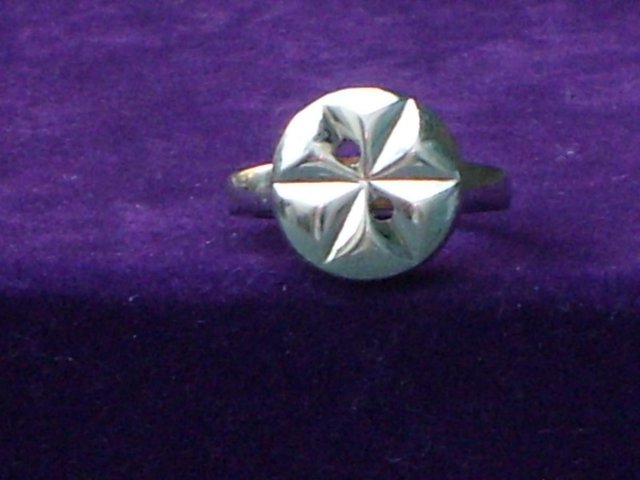 Image 4 of 925 Sterling Silver Button Ring
