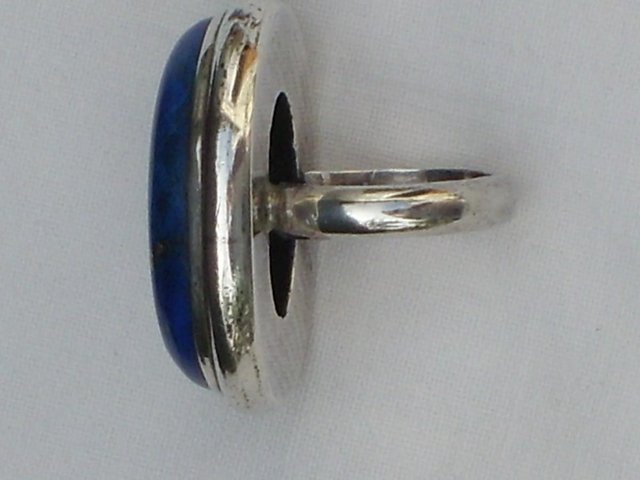 Image 4 of 925 Sterling Silver Ring With Large Lapis Lazuli