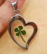 Image 4 of 18ct Gold Plated Heart & 4 Leaf Clover Necklace