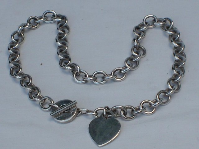 Image 4 of 925 Sterling Silver Chain & Heart Necklace