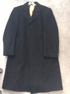 Preview of the first image of Mans Luxury Black Wool and Cashmere Overcoat.