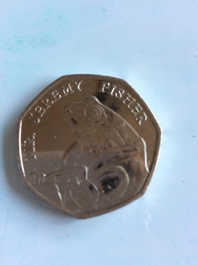 Preview of the first image of Jeremy Fisher 50p coin.