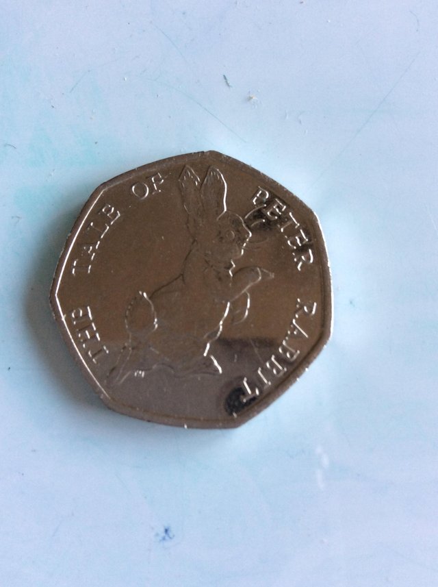 Preview of the first image of The Tale of Peter Rabbit 50p coin.