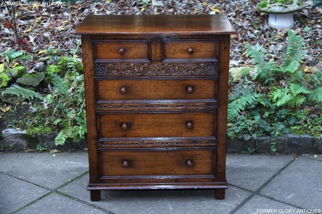 Image 5 of TITCHMARSH AND GOODWIN OAK CHEST OF DRAWERS STAND SIDEBOARD