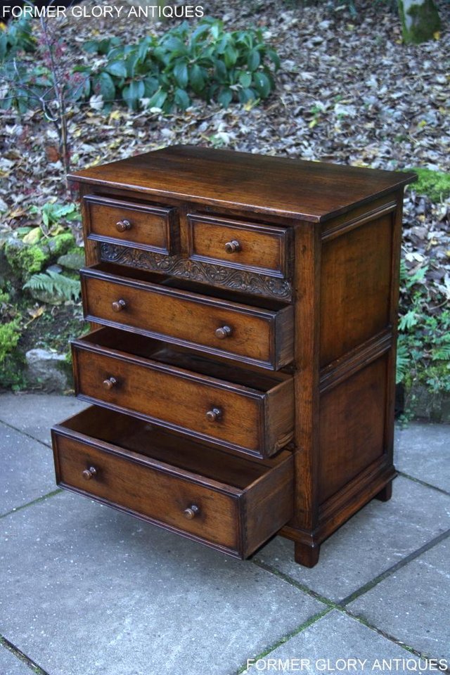 Image 8 of TITCHMARSH AND GOODWIN OAK CHEST OF DRAWERS STAND SIDEBOARD