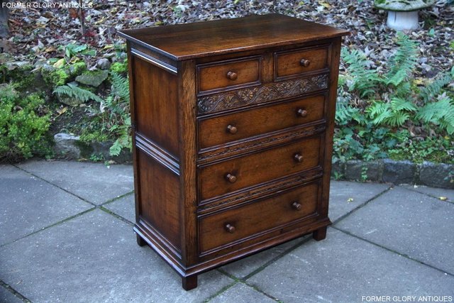 Image 24 of TITCHMARSH AND GOODWIN OAK CHEST OF DRAWERS STAND SIDEBOARD