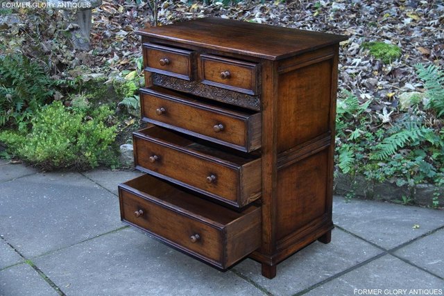 Image 25 of TITCHMARSH AND GOODWIN OAK CHEST OF DRAWERS STAND SIDEBOARD