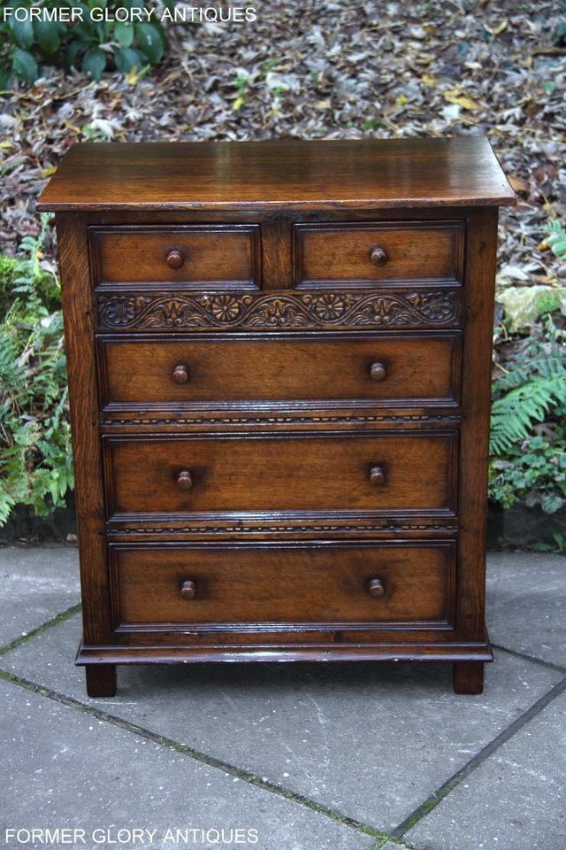 Image 34 of TITCHMARSH AND GOODWIN OAK CHEST OF DRAWERS STAND SIDEBOARD
