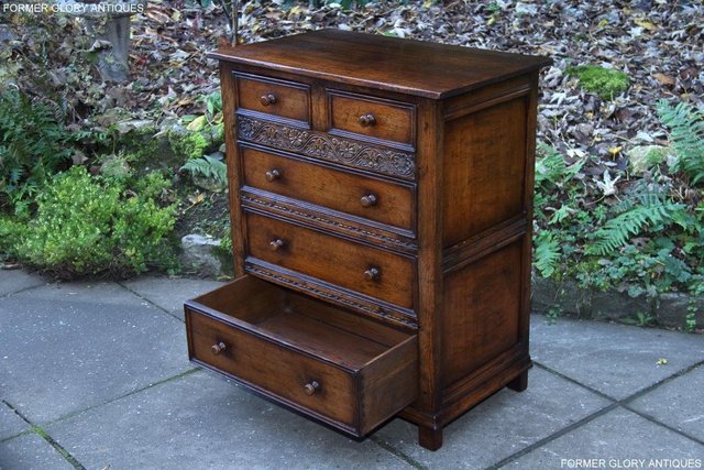 Image 49 of TITCHMARSH AND GOODWIN OAK CHEST OF DRAWERS STAND SIDEBOARD
