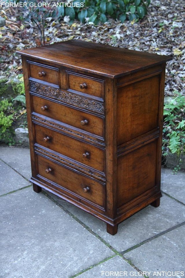 Image 63 of TITCHMARSH AND GOODWIN OAK CHEST OF DRAWERS STAND SIDEBOARD