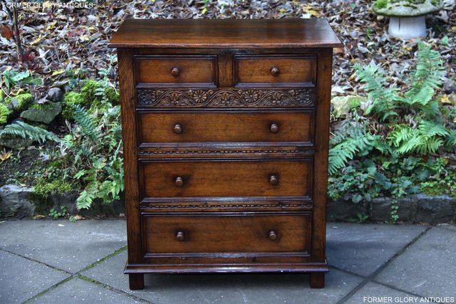 Image 92 of TITCHMARSH AND GOODWIN OAK CHEST OF DRAWERS STAND SIDEBOARD