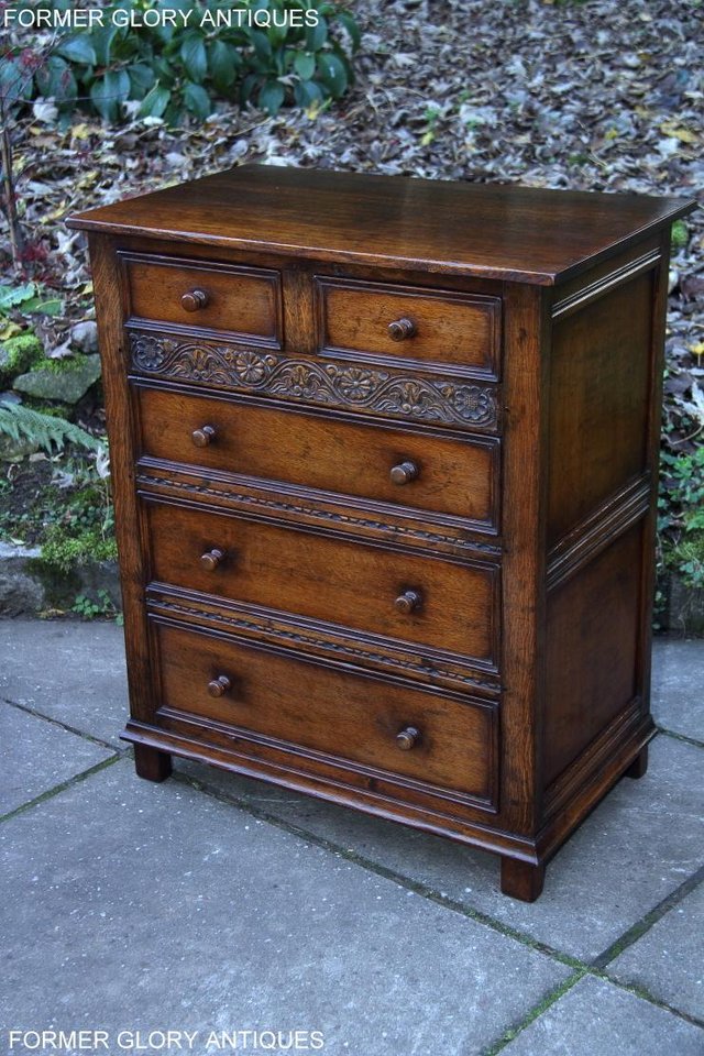Image 96 of TITCHMARSH AND GOODWIN OAK CHEST OF DRAWERS STAND SIDEBOARD