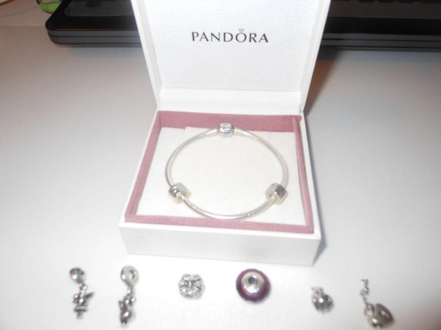 Image 3 of Pandora Silver Charms - Crown, Lock & Key