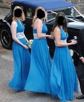 Image 2 of After Six Bridesmaid Dress 6532 Ocean Blue Chiffon