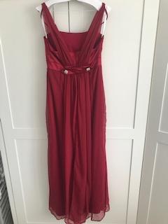 Image 3 of Long Claret Red Dessy Bridesmaid Dress in Chiffon with