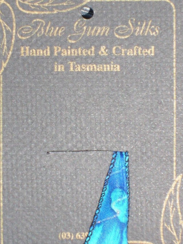 Image 3 of BLUE GUM SILKS Hand Painted Silk Scarf NEW+TAGS!
