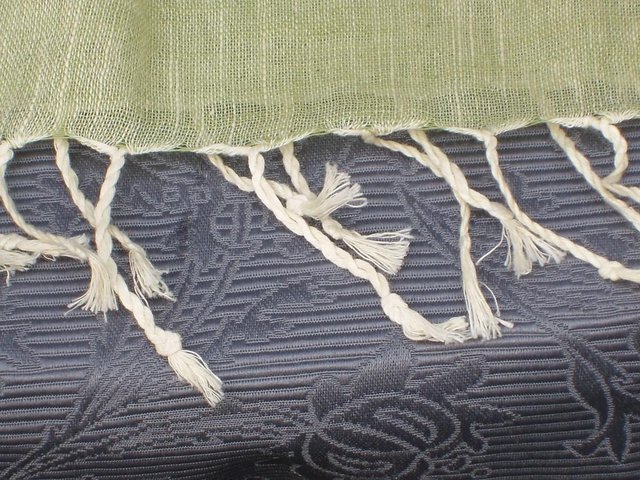 Image 5 of QUINTESSENTIAL Green Cotton/Linen Scarf NEW+TAGS!