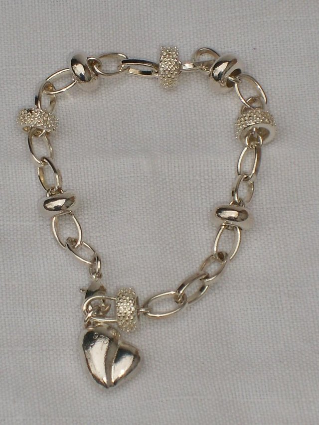 Image 6 of 925 Sterling Silver Rolo Necklace & Bracelet Set NEW!
