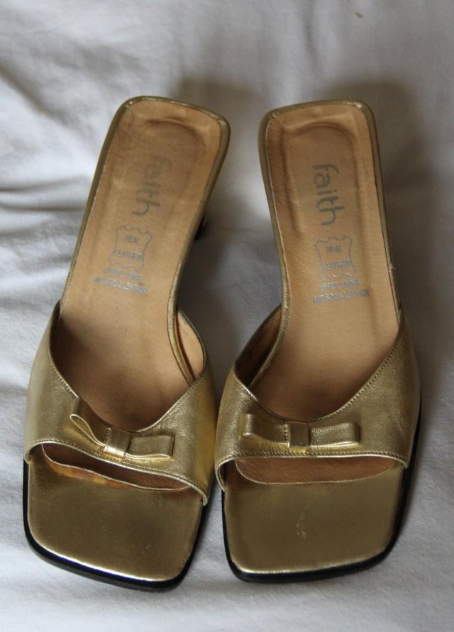 Image 5 of Faith Brand - Gold Leather Shoes – Size 5/38