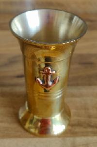 Image 4 of Old Brass Nautical Shot Glass in Rosewood presentation Box