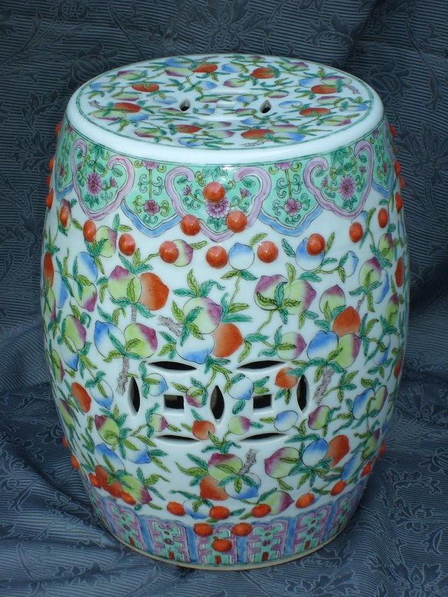 Image 2 of Oriental Ceramic Indoor/Outdoor Barrel Stool