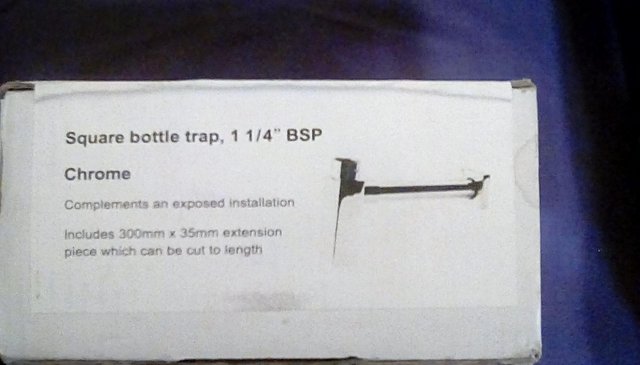 Image 9 of 2 x Brand New Chrome Square Bottle Trap, 1 1/4 '' BSP