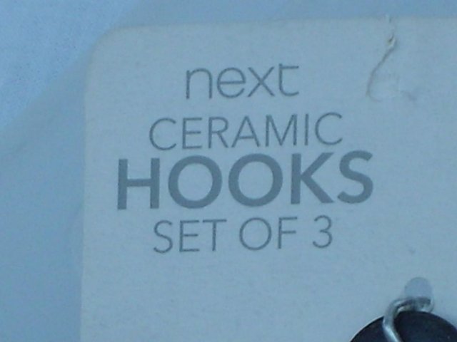Image 4 of NEXT Set of 3 Ceramic Ball Head Wall Hooks NEW!