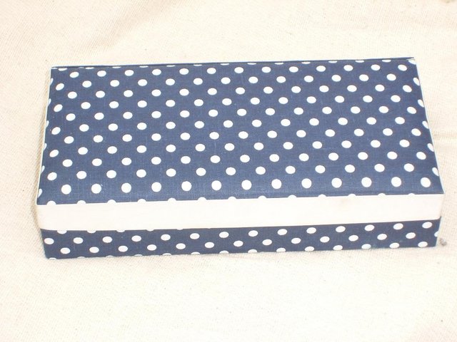 Image 6 of Jewellery Box - Blue & White Fabric Covered - NEW