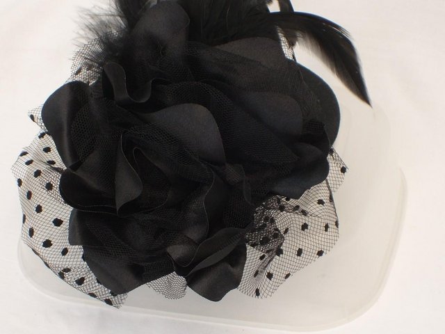 Image 5 of Black Mini Hat Clip On Fascinator - NEW