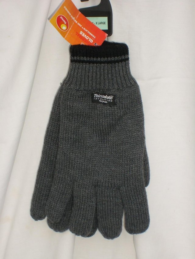 Image 4 of M&S Mens Charcoal Thermal Gloves L/XL NEW!
