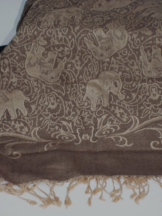 Image 5 of Elephant Cashmere Pashmina Scarf – NEW WITH TAGS