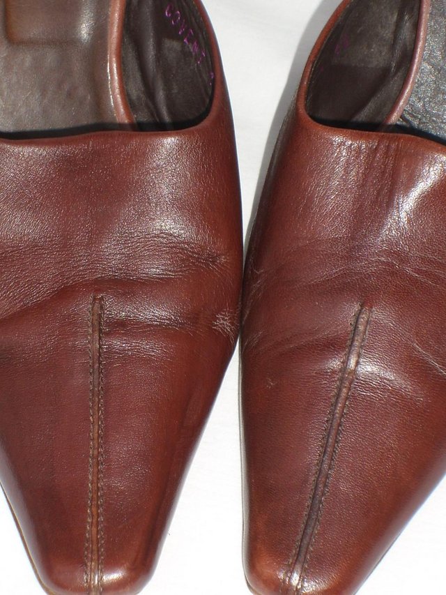 Image 2 of JONES BOOTMAKER Brown Leather Mule Shoes – Size 5/38