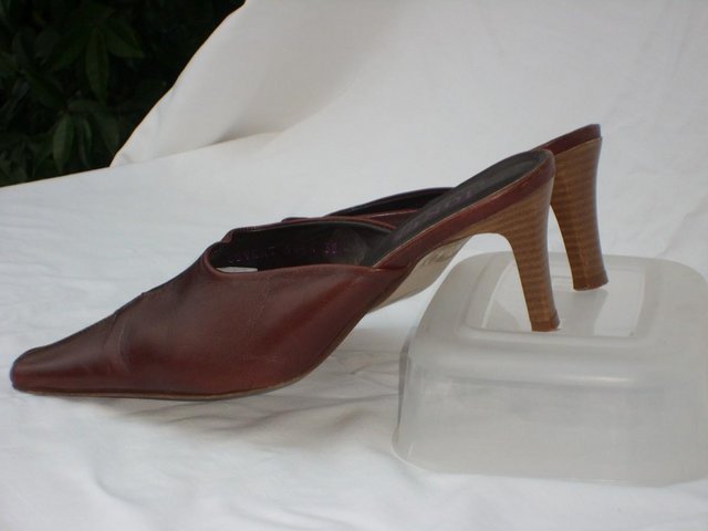 Image 3 of JONES BOOTMAKER Brown Leather Mule Shoes – Size 5/38