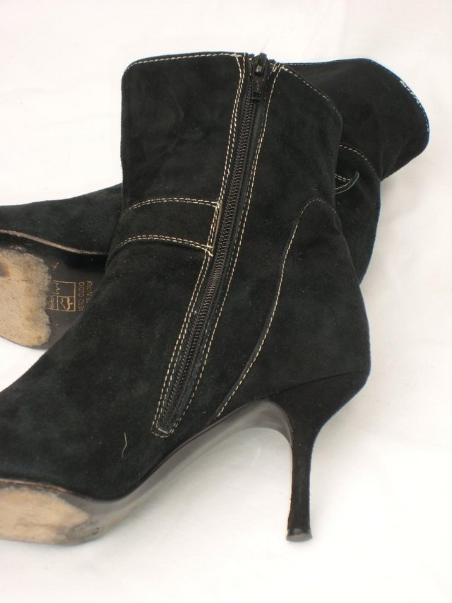Image 3 of ZAGO & MARCHIORI Black Suede Ankle Boots – Size 7/40