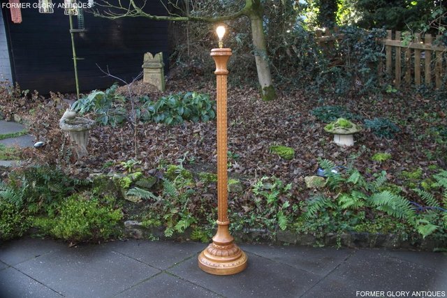 Image 3 of A NIGEL RUPERT GRIFFITHS MONASTIC CARVED OAK STANDARD LAMP