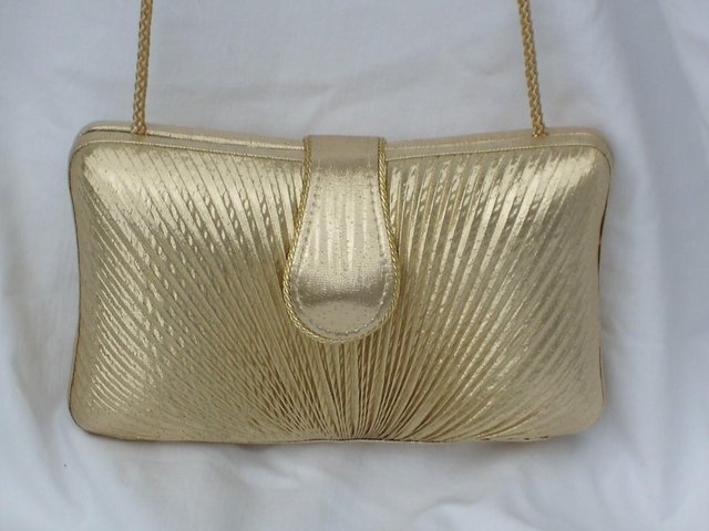 Image 5 of DENTS 1777 Vintage Look Gold Lamé Handbag/Clutch NEW!
