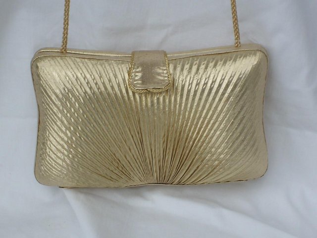 Image 6 of DENTS 1777 Vintage Look Gold Lamé Handbag/Clutch NEW!