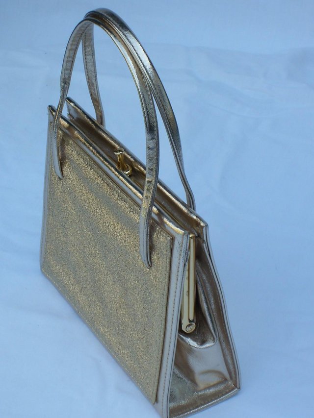 Image 4 of ELBIEF ENGLAND Vintage Gold Snap Top Bag