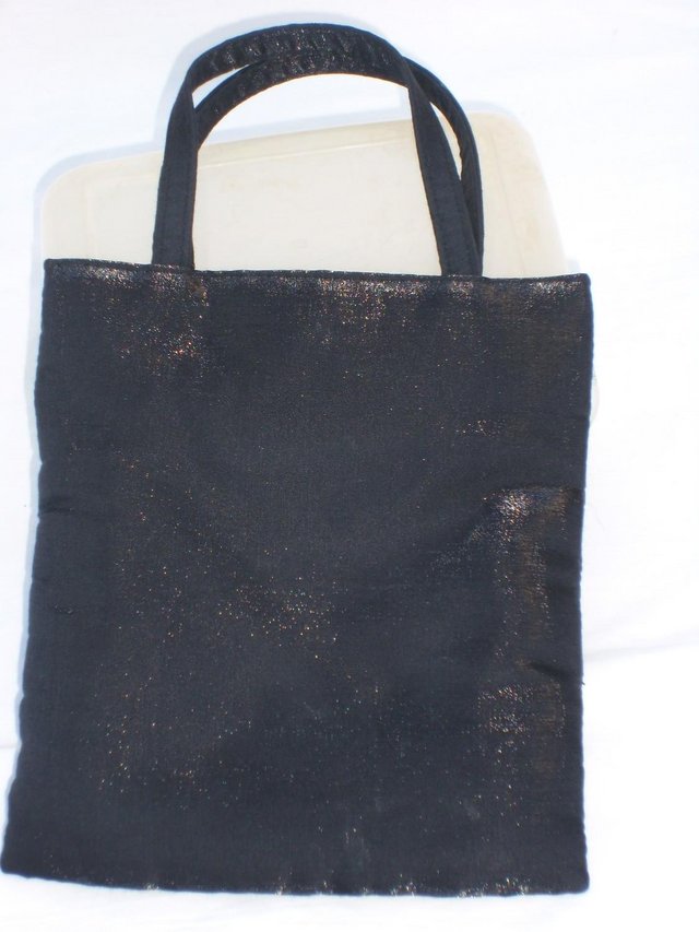 Image 4 of Black Pleated Organza Fabric Bag NEW!