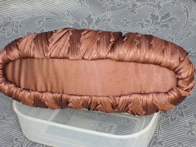 Image 5 of Bronze Pleated Satin Grab/Shoulder Bag NEW