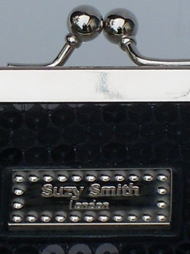 Image 4 of SUZY SMITH Black Sequin Snap Top Handbag/Clutch NEW!