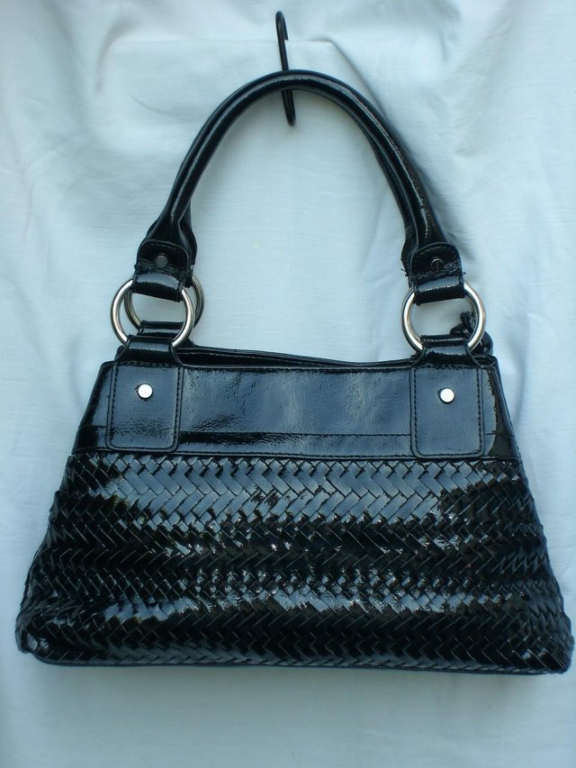 Image 5 of JASPER CONRAN Black Patent Leather Handbag NEW!